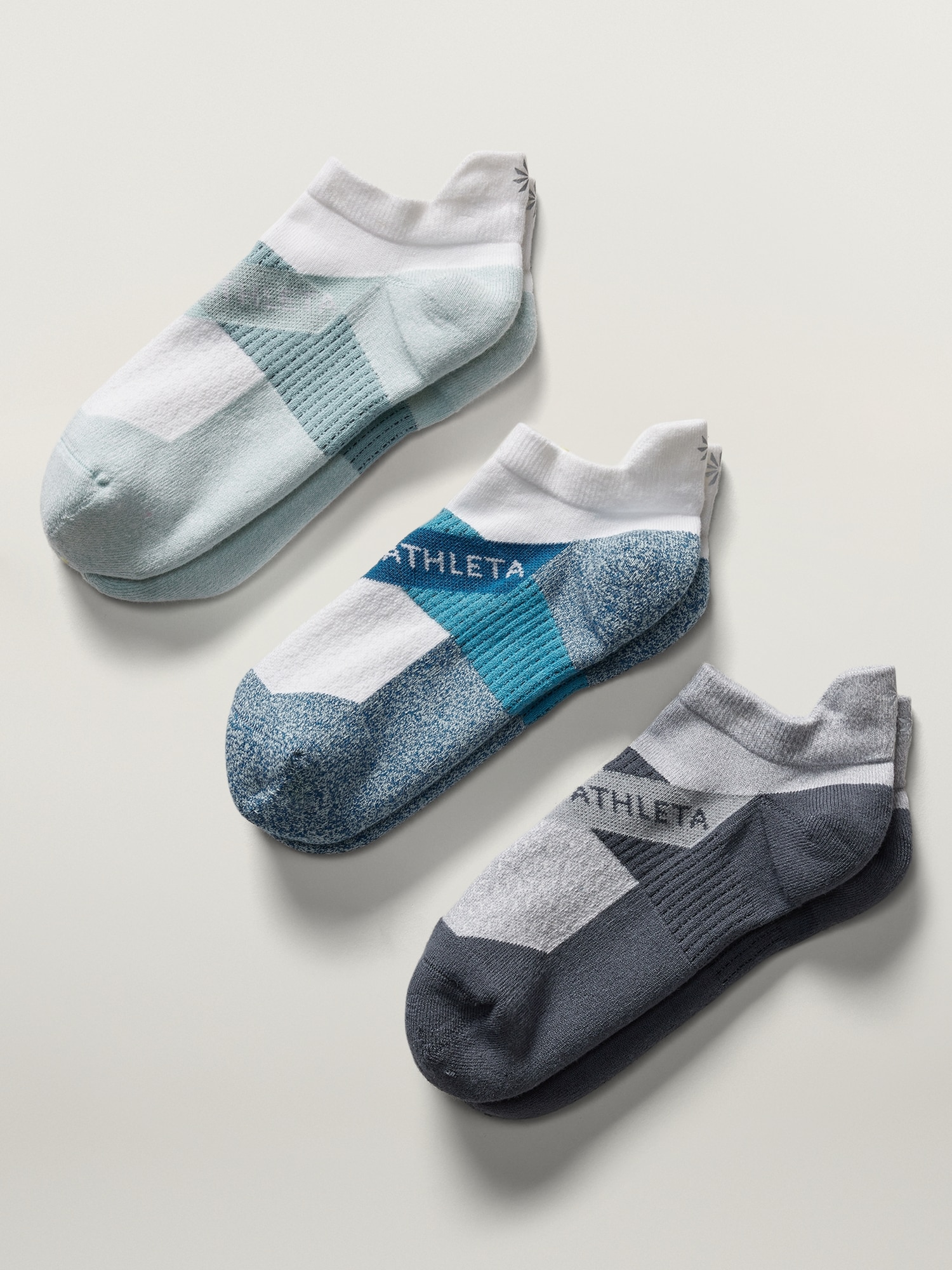 Athleta Performance Ankle Sock 3-pack In Pacific
