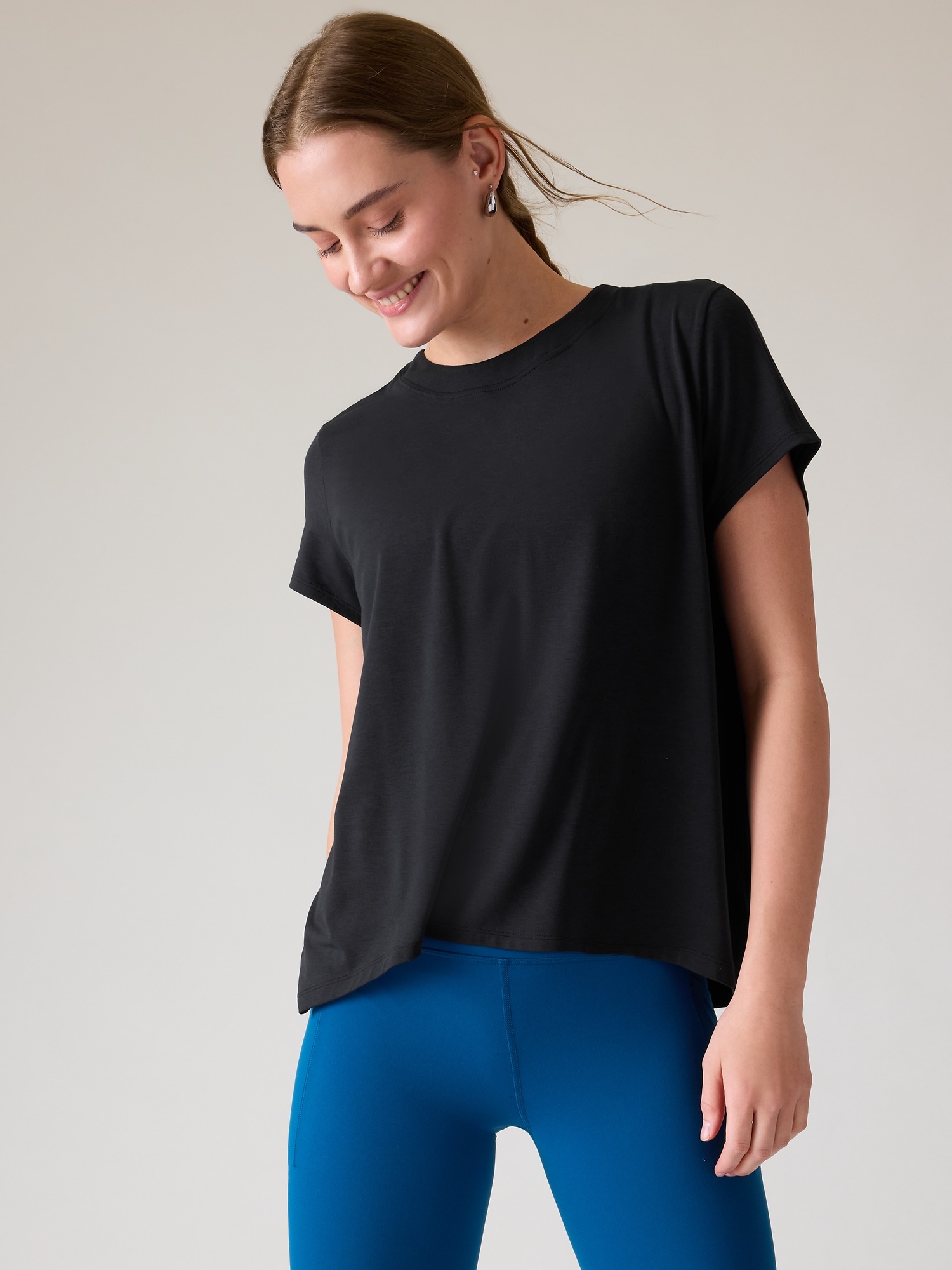Athleta With Ease Tee In Black