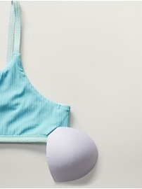 View large product image 3 of 3. Athleta Girl Reversible Textured Scoop Bikini Top