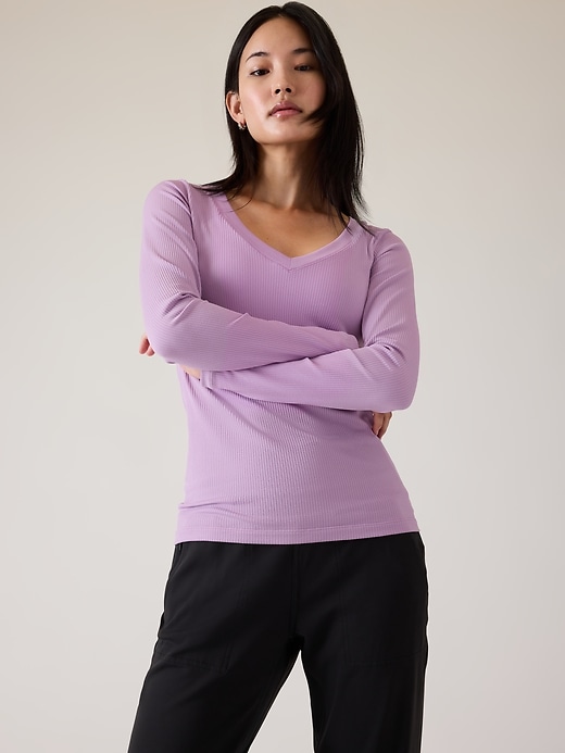 Image number 1 showing, Renew Seamless V-Neck Top