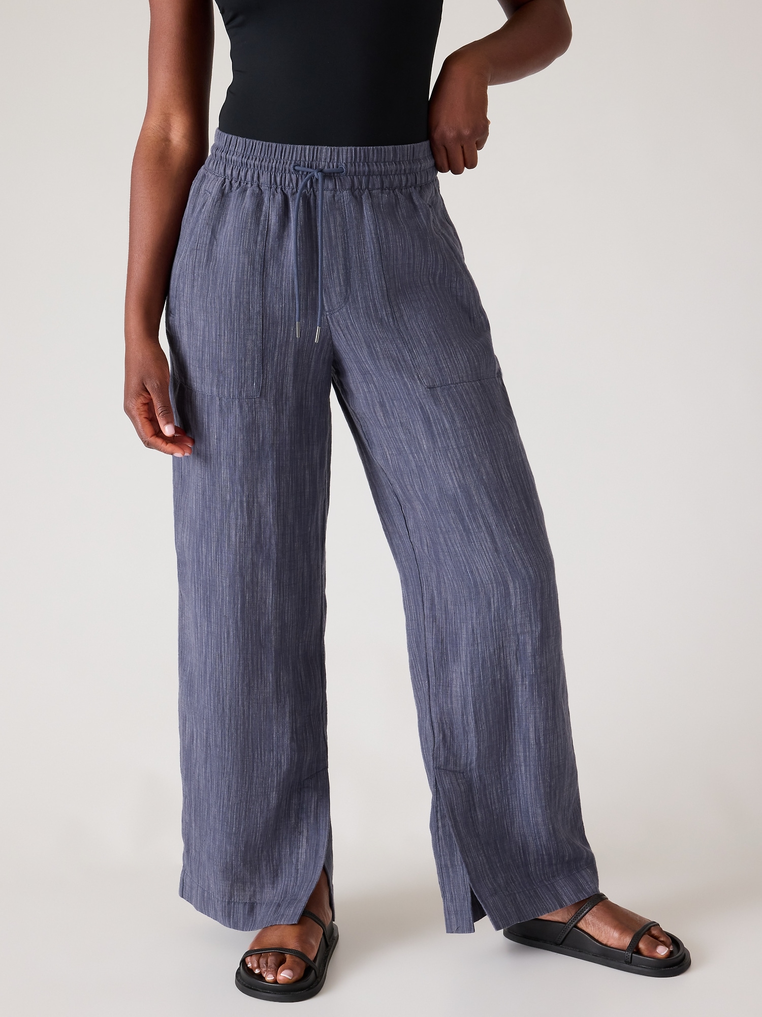 Shop The Strom Mid Rise Wide Leg Linen Pant – ELK AU