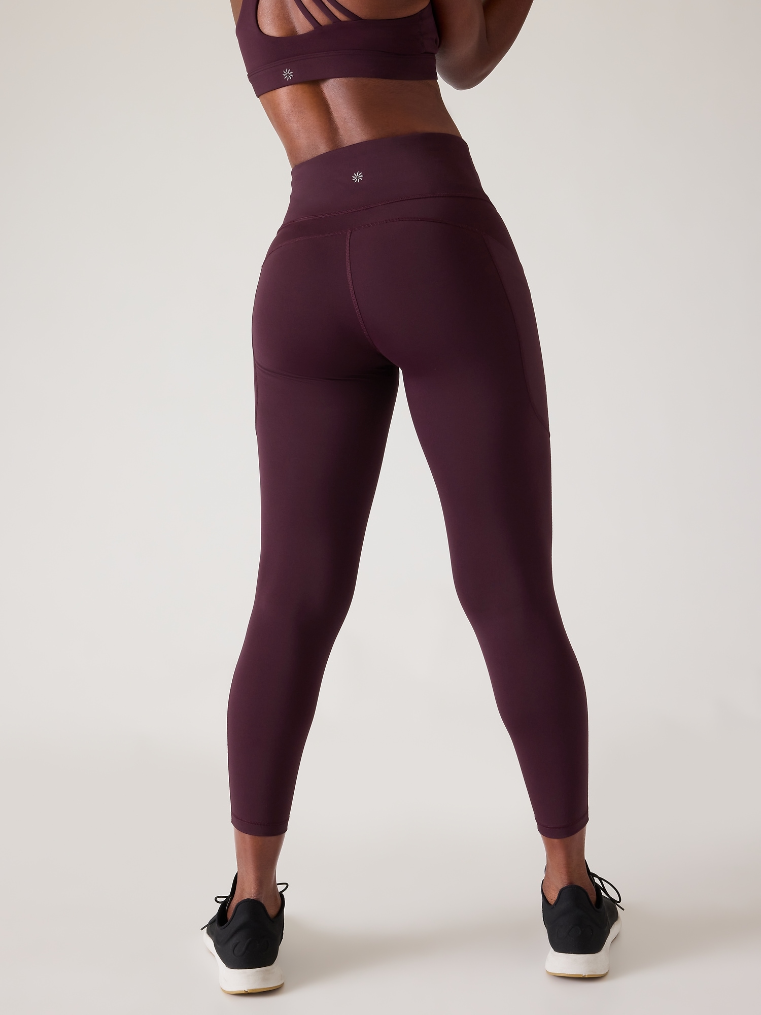 7/8 High Waisted Purple Leggings Made from 20 Recycled Bottles