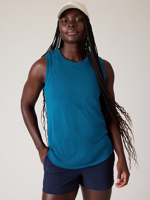 1 of 8 showing, with the color Dark Lapis Blue of product Breezy Tank