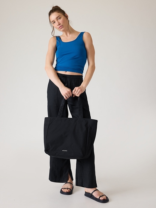 Image number 4 showing, Retreat Linen Mid Rise Wide Leg Pant