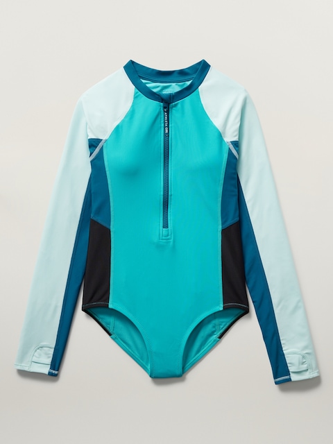 Athleta Girl Rashguard One Piece Swimsuit - Blue