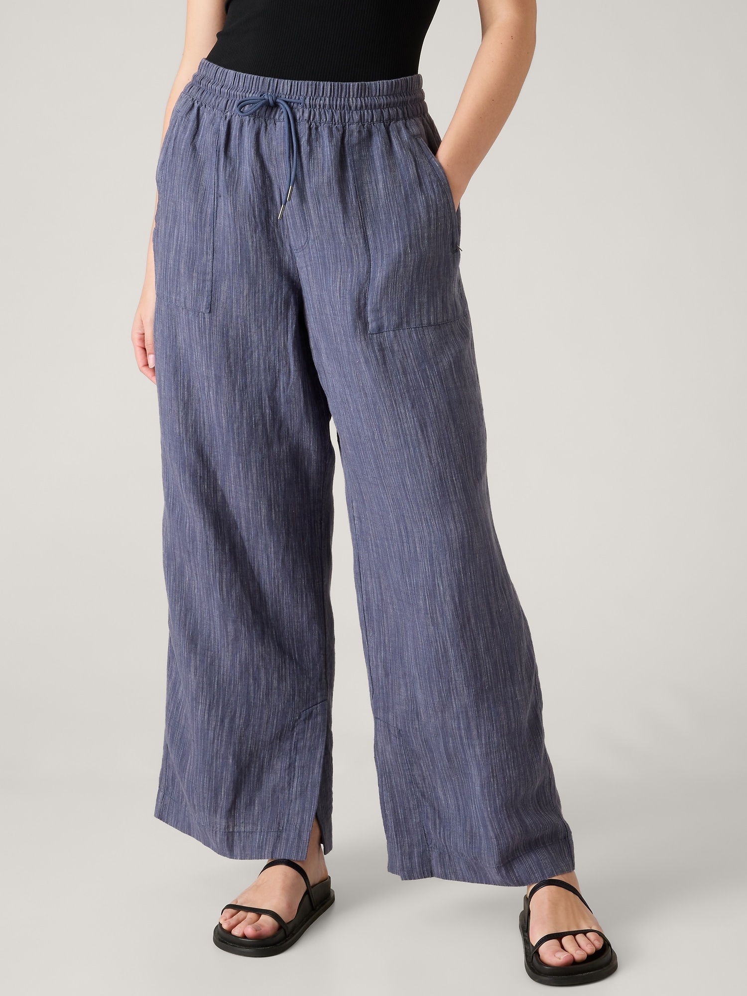  Linen Pants Women Summer Petite, Wide Leg Loose fit