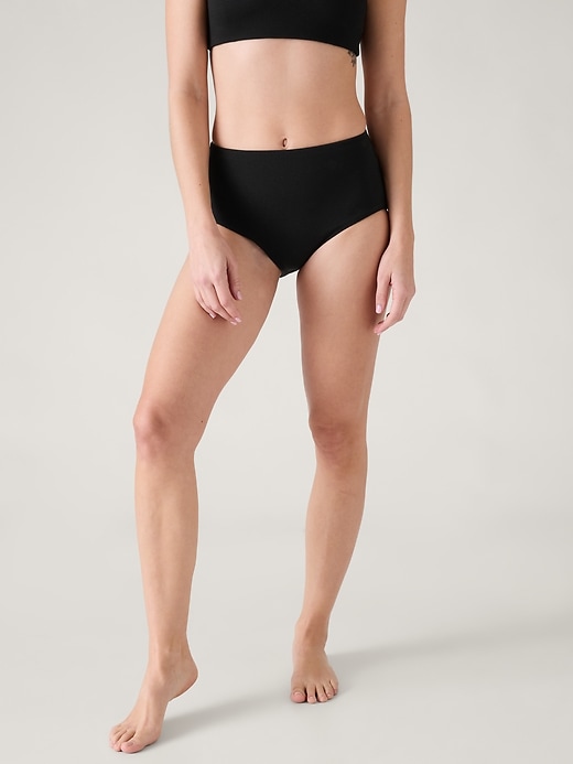 Image number 1 showing, High Waist Pique Swim Bottom