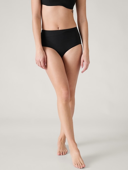 Image number 1 showing, High Waist Rib Swim Bottom