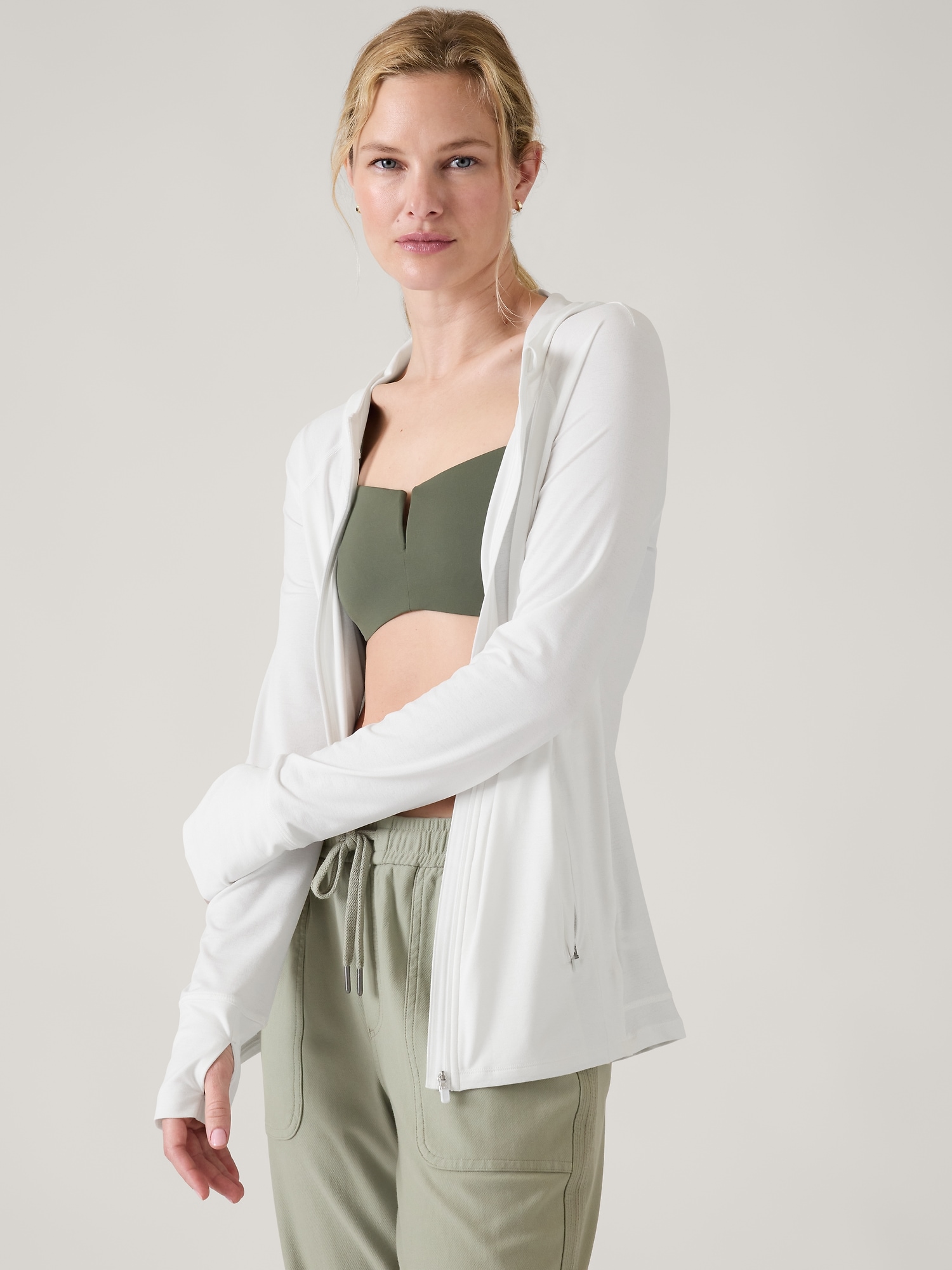 Athleta Pacifica Illume Upf Relaxed Jacket In Bright White