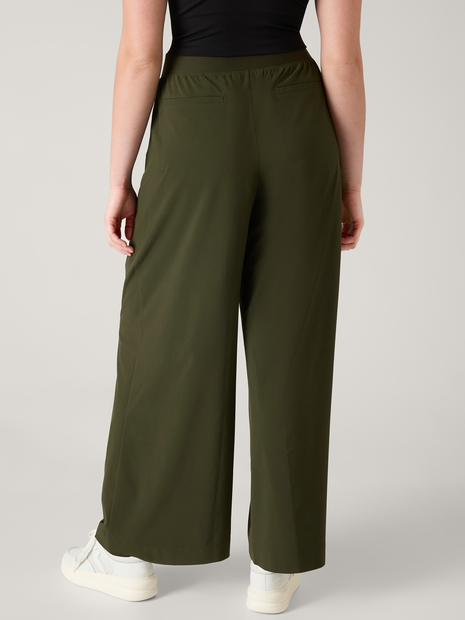 Go With The Flow Olive Green Wide-Leg Pants