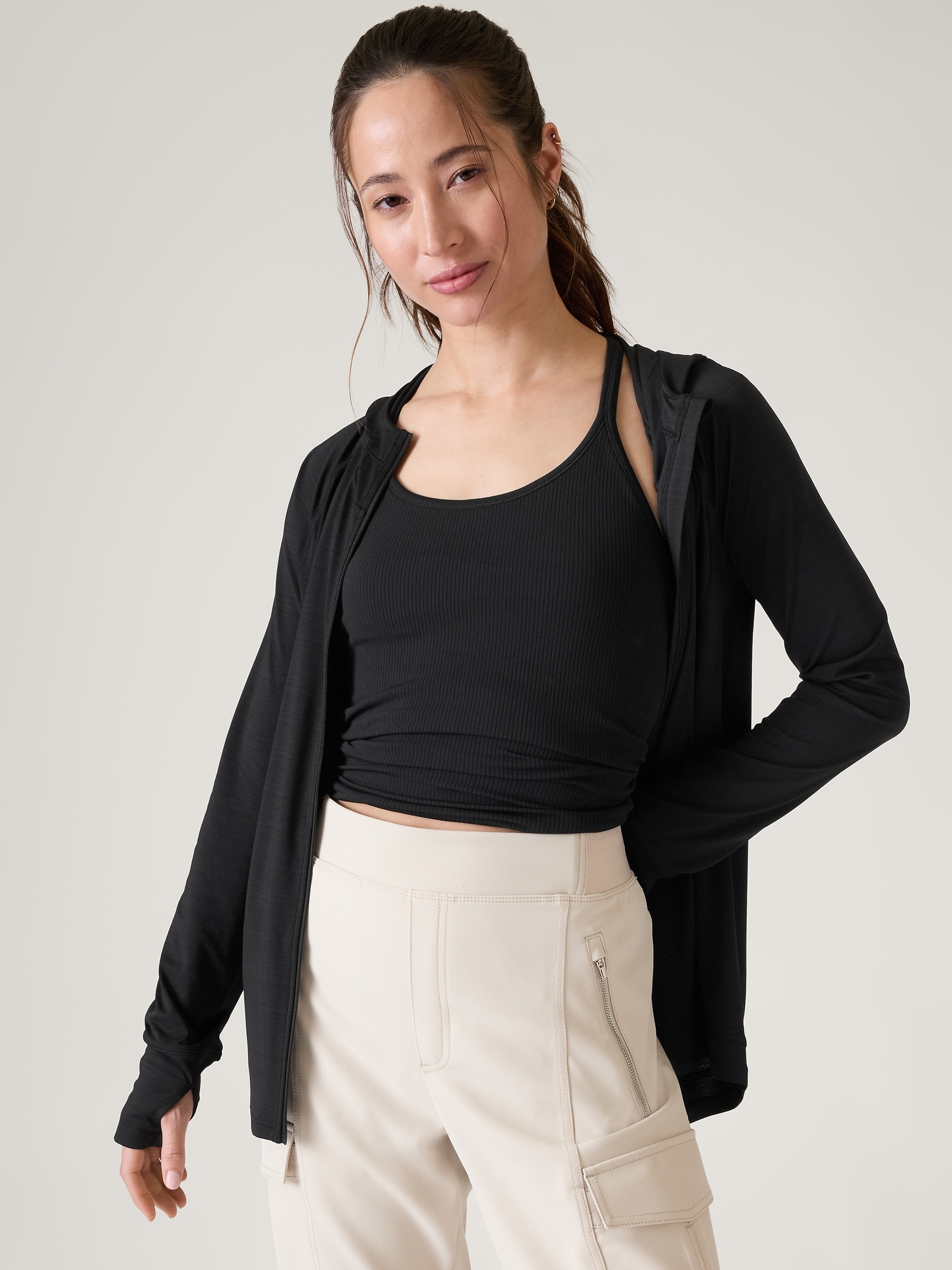 Athleta Pacifica Illume Upf Relaxed Jacket In Black