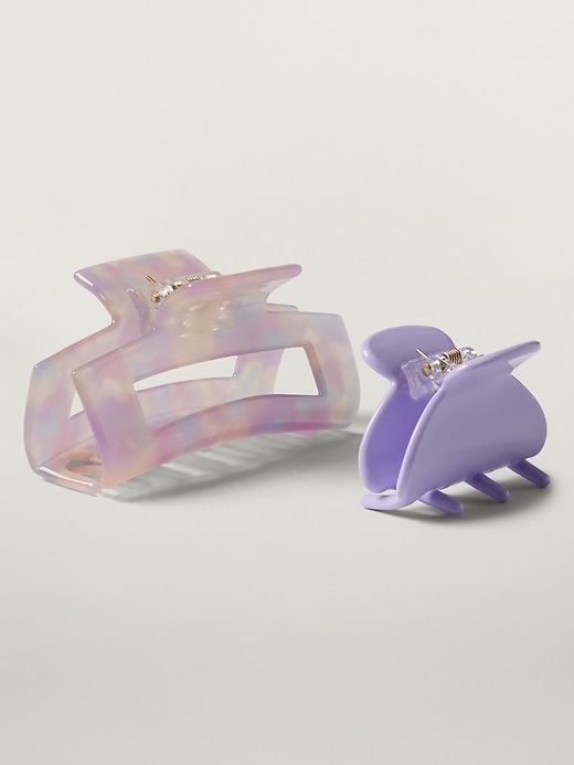 1 of 8 showing, with the color Fresh Lilac of product Athleta Girl Claw Clip 2-Pack
