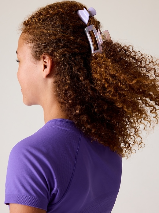 2 of 8 showing, with the color Fresh Lilac of product Athleta Girl Claw Clip 2-Pack