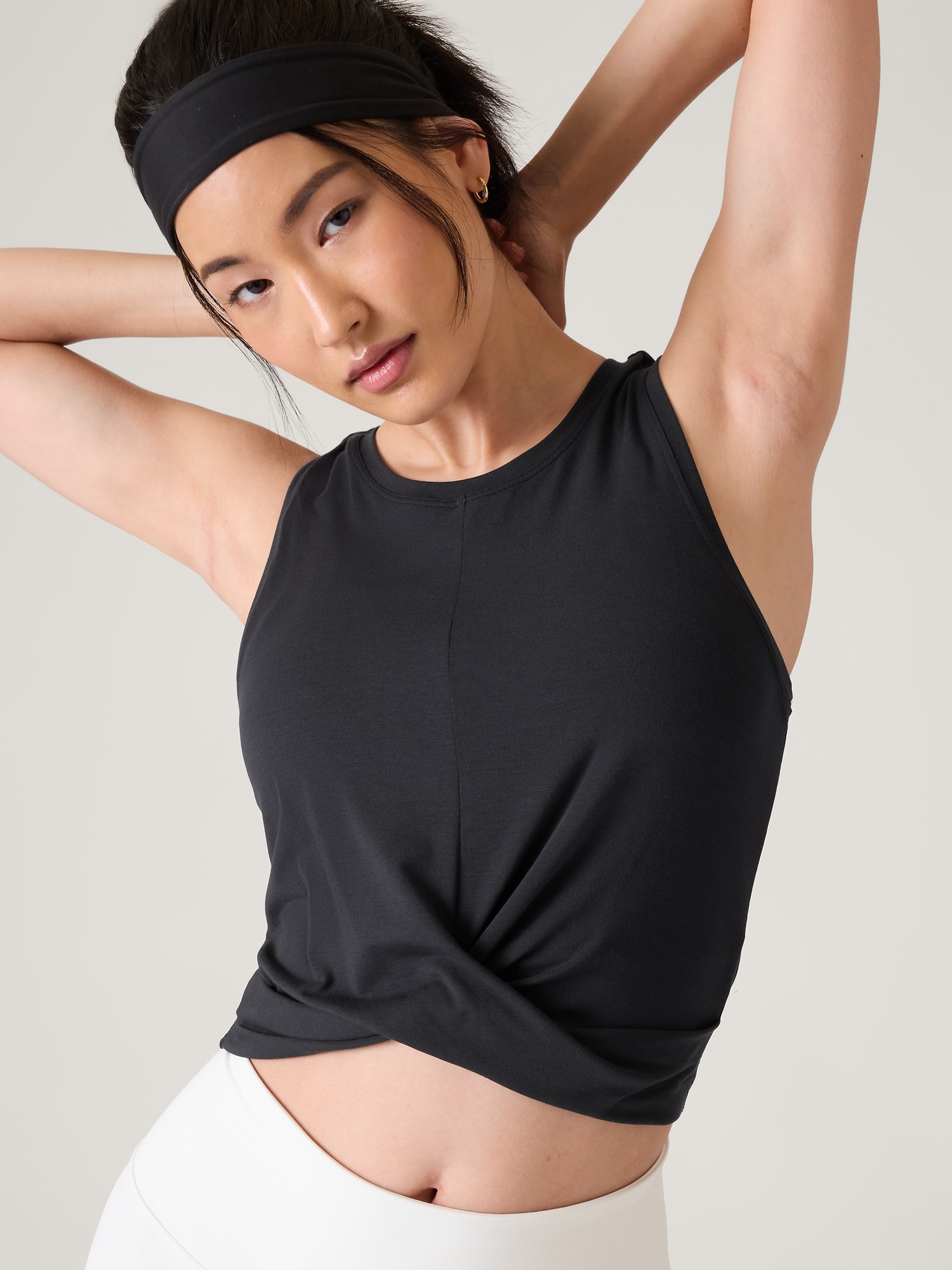 Athleta With Ease Twist Tank In Black