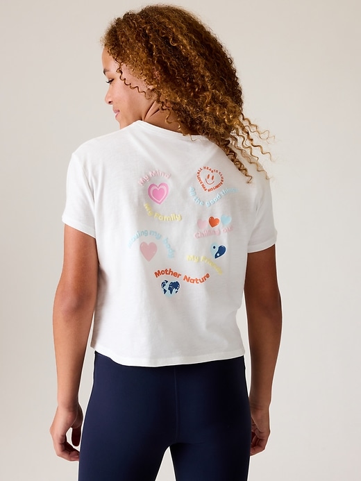 1 of 8 showing, with the color Bright White of product Athleta Girl Daily Graphic Tee