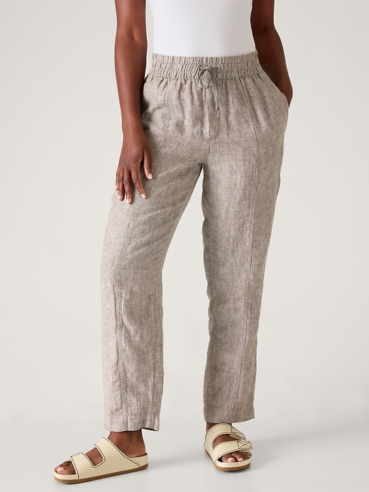 Image number 4 showing, Retreat Linen High Rise Ankle Pant