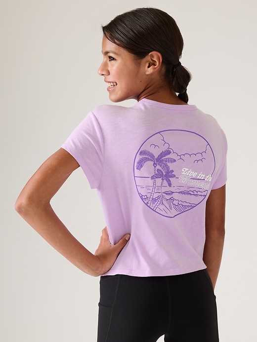 2 of 8 showing, with the color Fresh Lilac of product Athleta Girl Daily Graphic Tee