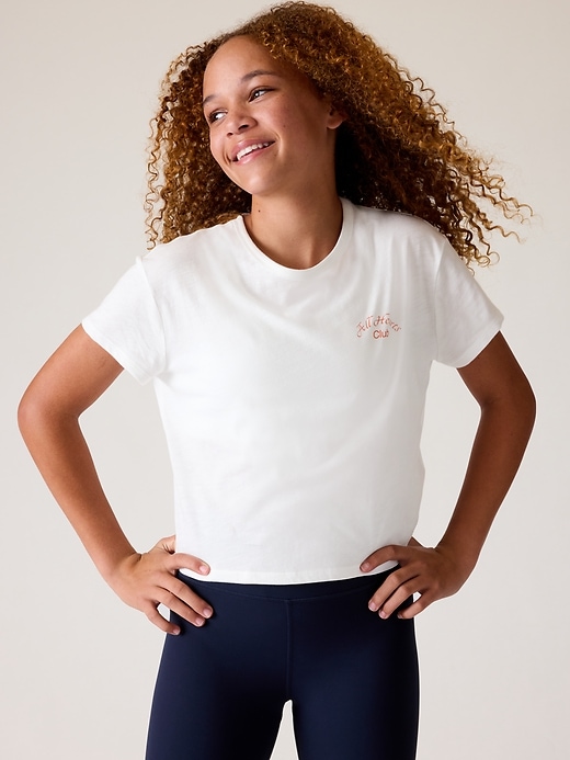 2 of 8 showing, with the color Bright White of product Athleta Girl Daily Graphic Tee