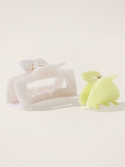 1 of 8 showing, with the color Cactus of product Athleta Girl Claw Clip 2-Pack