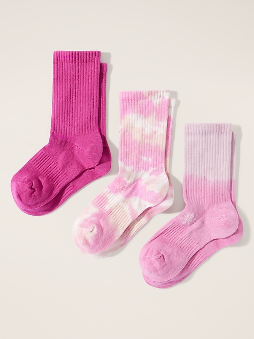 View large product image 1 of 2. Athleta Girl Everday Crew Sock 3-Pack