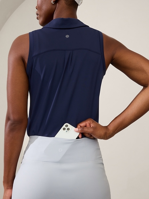 2 of 8 showing, with the color Snowfall Blue of product Fairway High Rise Golf 16 Skort
