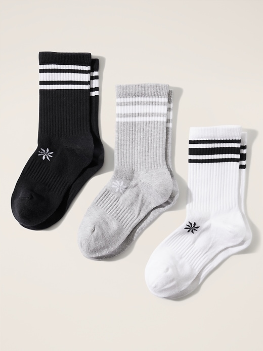 View large product image 1 of 2. Athleta Girl Everday Crew Sock 3-Pack