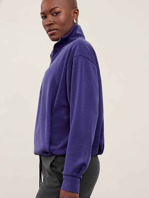 Image number 3 showing, Seasoft 1/4 Zip Bubble Hem Sweatshirt