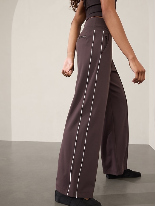 Image number 6 showing, Venice High Rise Track Stripe Wide Leg Pant