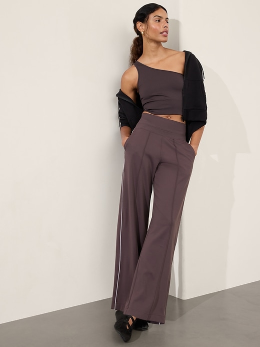 Image number 1 showing, Venice High Rise Track Stripe Wide Leg Pant