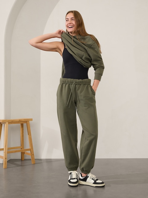 Forever Fleece High Rise Jogger - Green