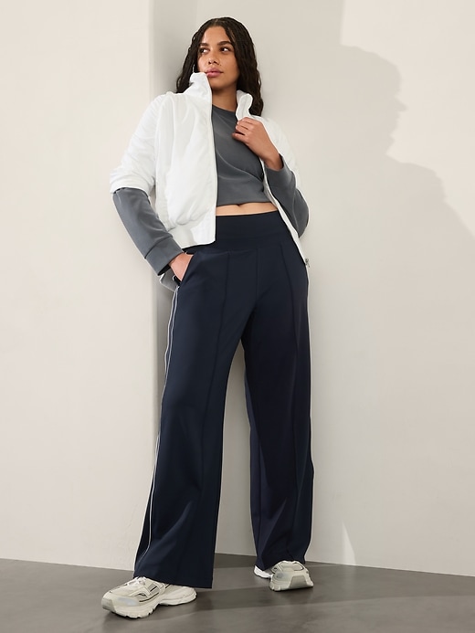 Image number 7 showing, Venice High Rise Track Stripe Wide Leg Pant