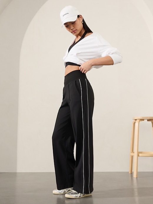 Image number 5 showing, Venice High Rise Track Stripe Wide Leg Pant