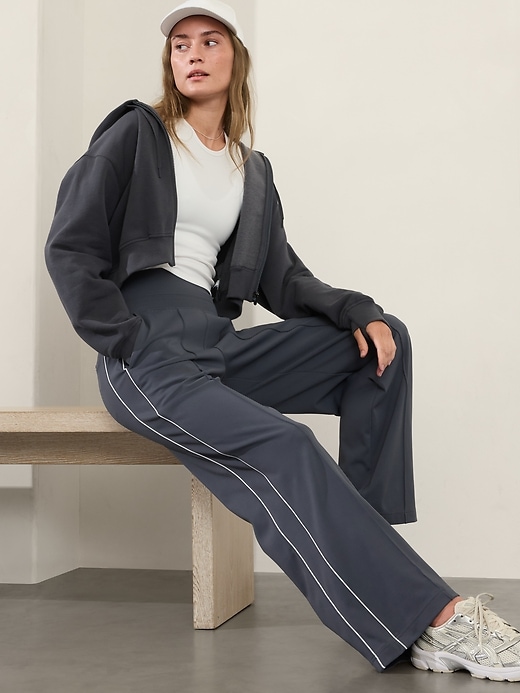 Image number 5 showing, Venice High Rise Track Stripe Wide Leg Pant