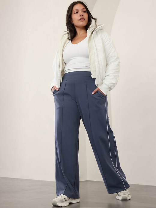 Image number 7 showing, Venice High Rise Track Stripe Wide Leg Pant