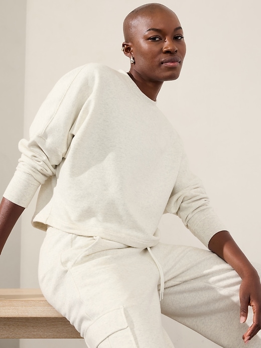 Image number 5 showing, Easy Fleece Dolman Crop Sweatshirt