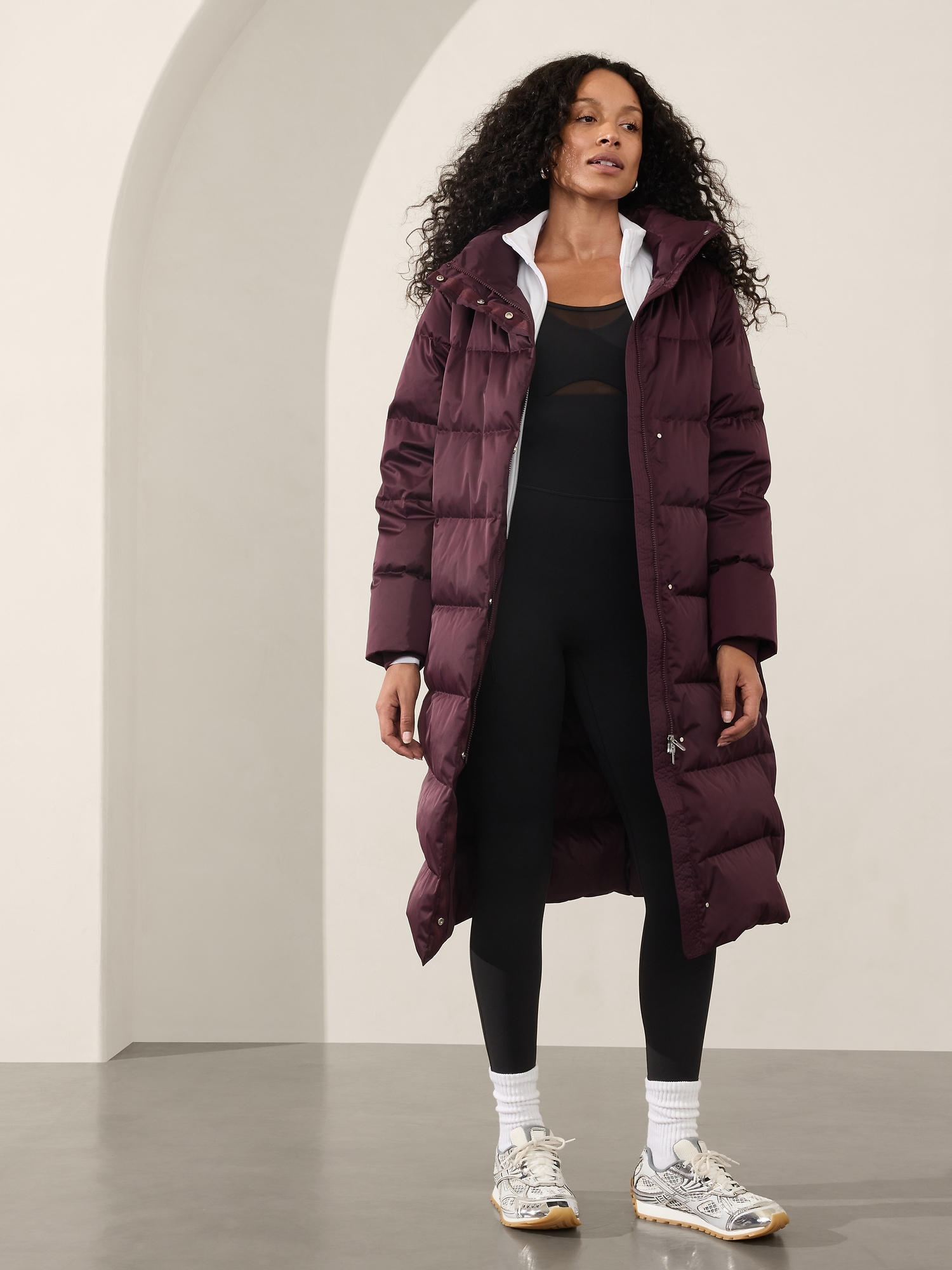 Sateen Long Puffer