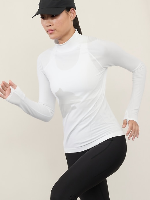 Image number 1 showing, Momentum Seamless Mock Neck Top