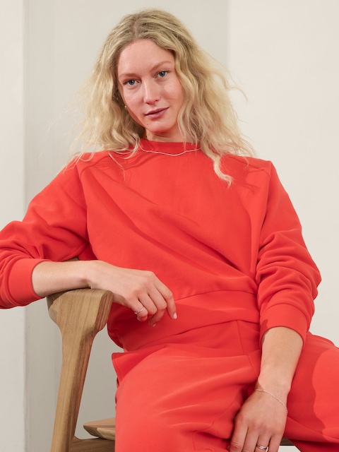 Forever Fleece Relaxed Crew Sweatshirt - Red