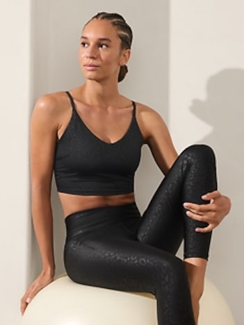 Elation V-Neck Embossed Longline Sports Bra A-C