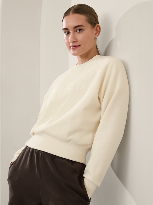 Image number 1 showing, Athleta Embroidered Crew Sweatshirt