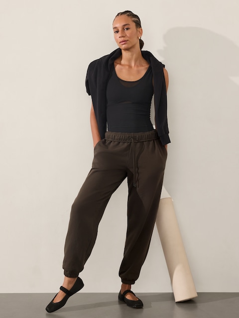 Forever Fleece High Rise Jogger - Brown