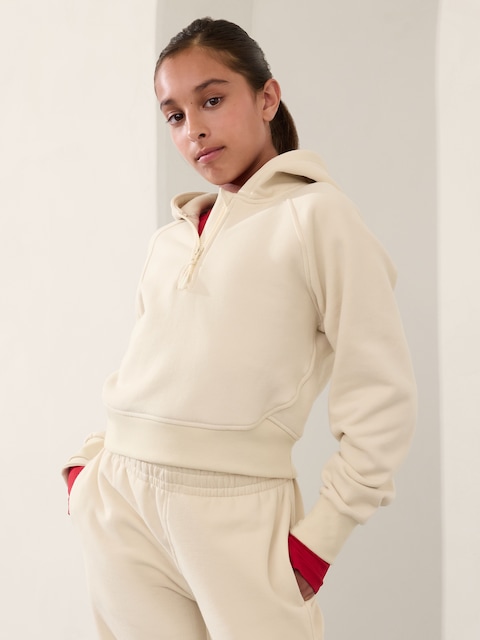 Athleta Girl All Day Half Zip Hoodie - Bone