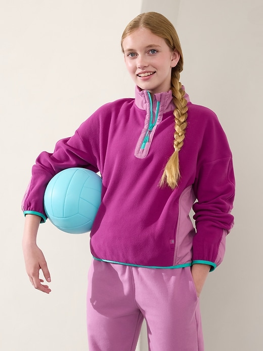 Image number 1 showing, Athleta Girl Microfleece Half Zip