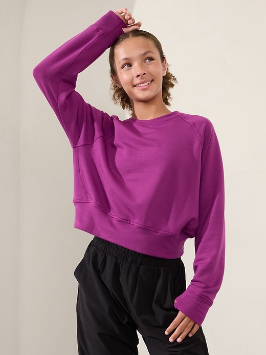 Image number 1 showing, Athleta Girl All Day Crewneck Sweatshirt