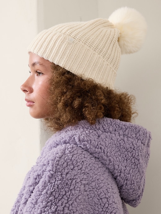 View large product image 1 of 2. Athleta Girl Chill Out Pom Beanie