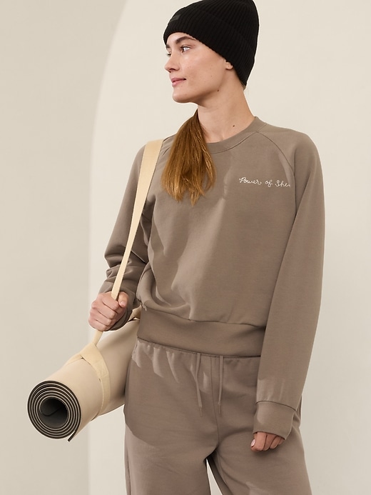 Image number 1 showing, Power of She Embroidered Crew Sweatshirt