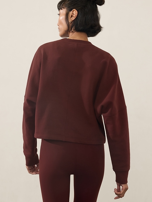 Image number 3 showing, Easy Fleece Dolman Crop Sweatshirt