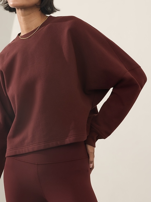 Image number 6 showing, Easy Fleece Dolman Crop Sweatshirt