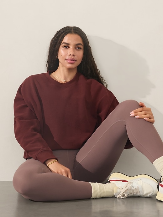 Image number 7 showing, Easy Fleece Dolman Crop Sweatshirt