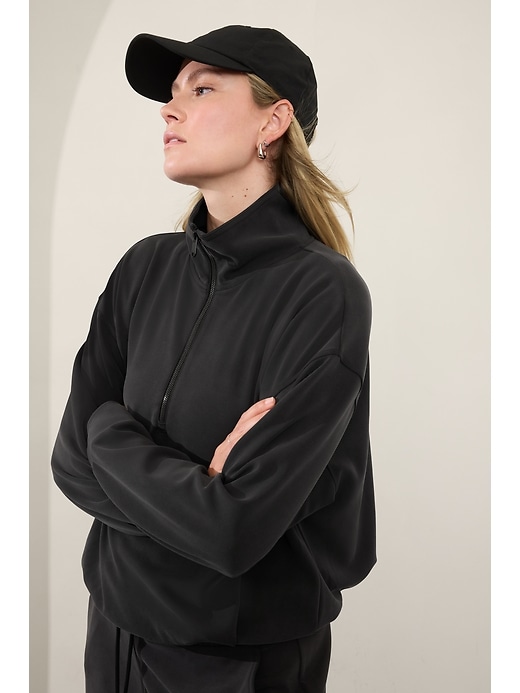 Image number 1 showing, Seasoft 1/4 Zip Bubble Hem Sweatshirt